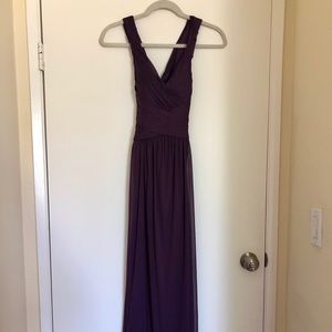 David’s Bridal Plum Maxi Dress
